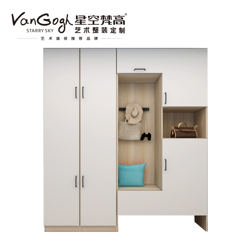 整體定制衣柜 巴克卡爾·玉石白+艾格黃橡玄關(guān)柜 整體定制衣柜 巴克卡爾·玉石白+艾格黃橡玄關(guān)柜