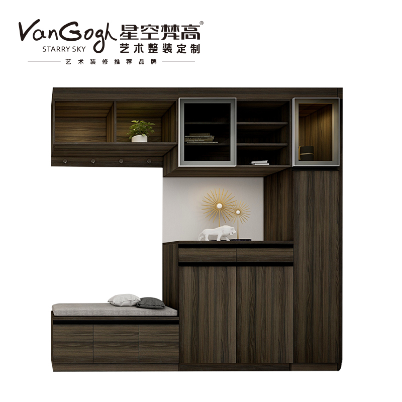 整體定制衣柜 拉納星空·古色古橡玄關柜