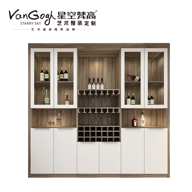 整體定制酒柜 塔特森林·邁阿密胡桃+玉石白酒柜 整體定制酒柜 塔特森林·邁阿密胡桃+玉石白酒柜